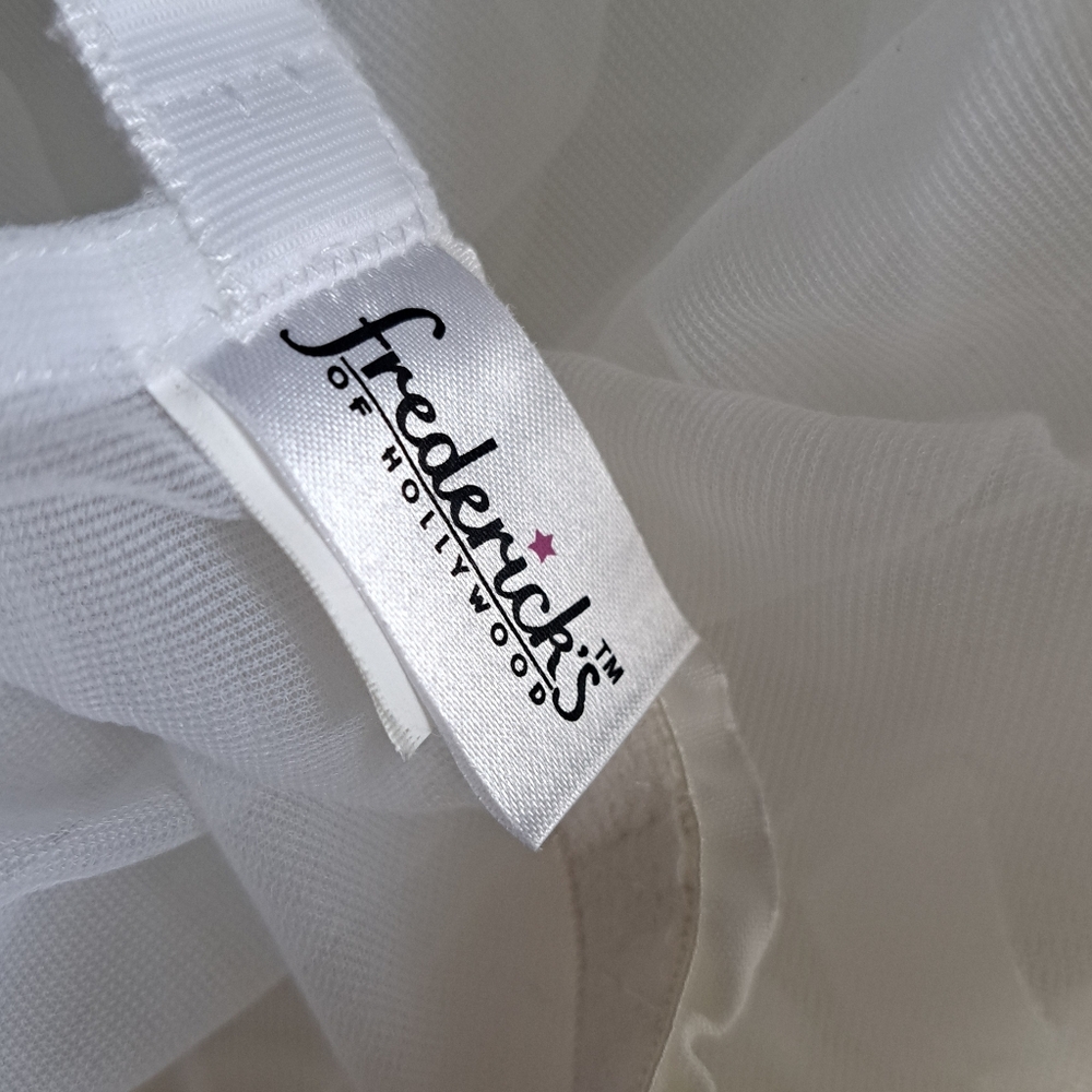 Frederick's of Hollywood Vintage Y2K White Chemise Slip Dress Size Large - Picture 6 of 11